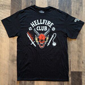 Netflix Stranger Things Hellfire Club T-Shirt Black Graphic Tee Large